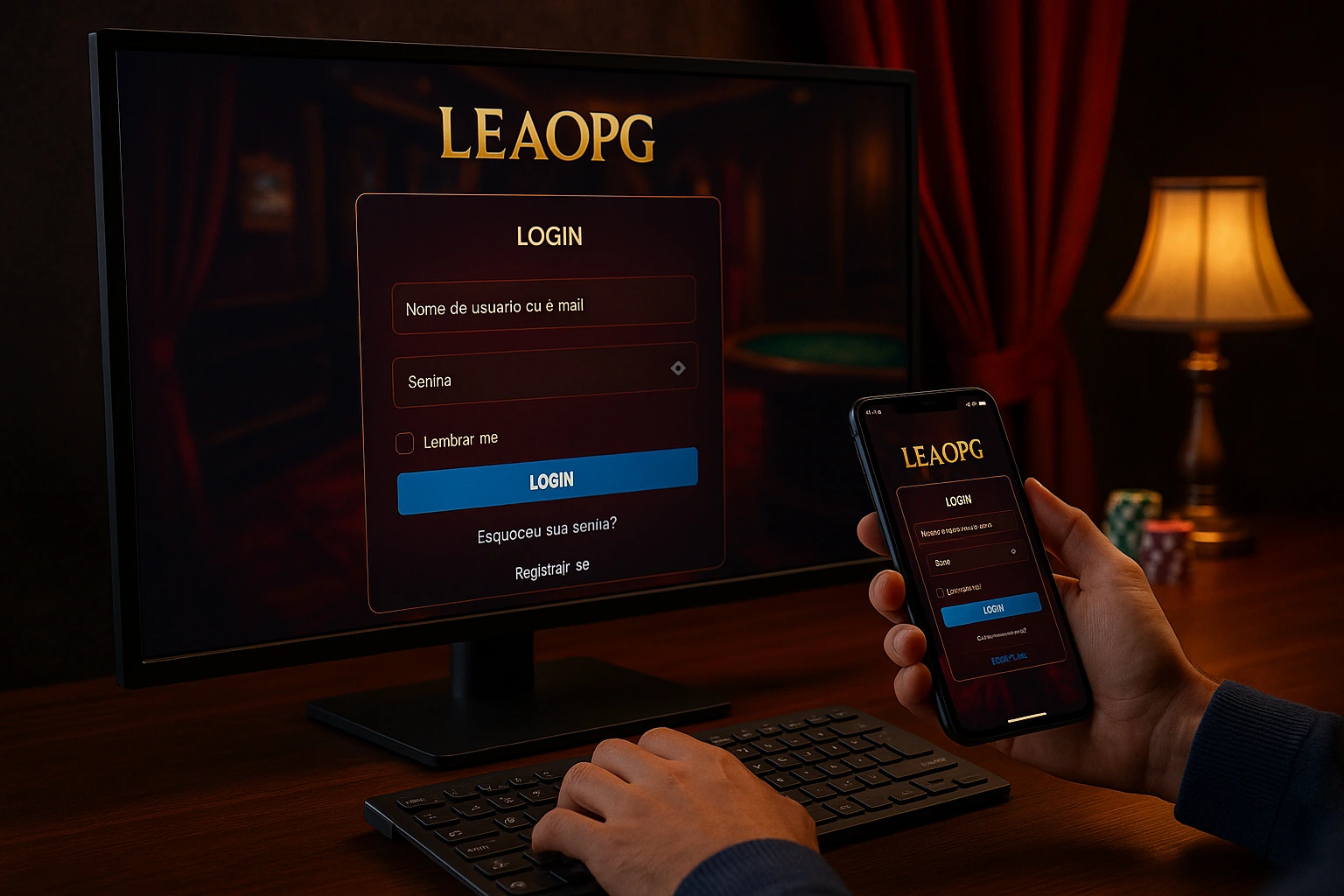 Criar uma nova Conta no plataforma LEAOPG